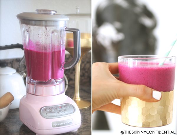 Dragon fruit smoothie by The Skinny Confidential.