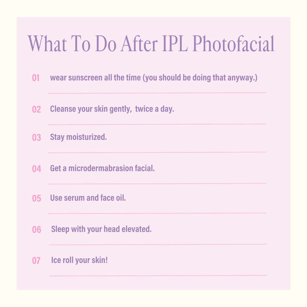 what to do after IPL photofacial